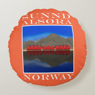 The Red Boat Houses Sunndalsøra Norway Rond Kussen