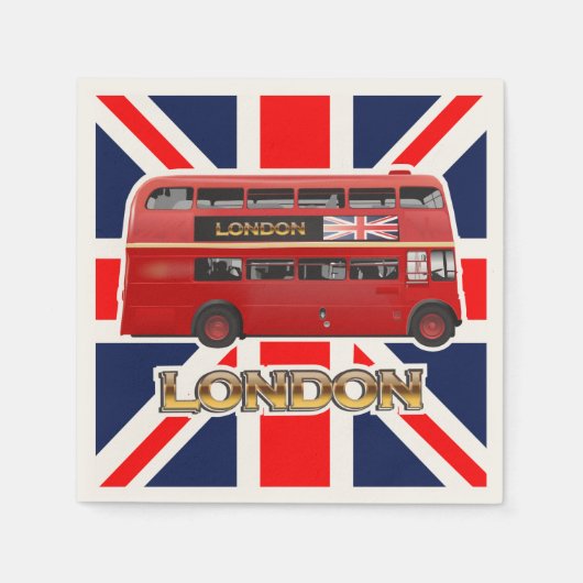 The Red Double-Decker London Bus Servet (Voorkant)