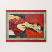 The Red Fan (based on Modigliani's painting) Legpuzzel (Horizontaal)