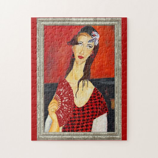 The Red Fan (based on Modigliani's painting) Legpuzzel (Verticaal)