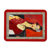 The Red Fan (based on Modigliani's painting) Magneet (Horizontaal)