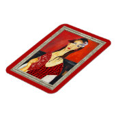The Red Fan (based on Modigliani's painting) Magneet (Linkerzijde)