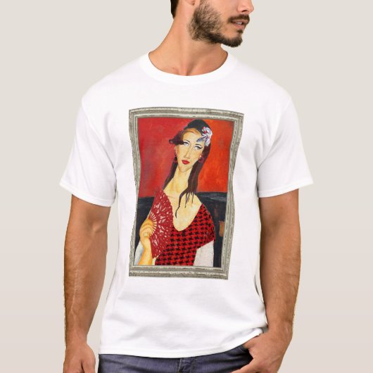 The Red Fan (based on Modigliani's painting) T-shirt (Voorkant)