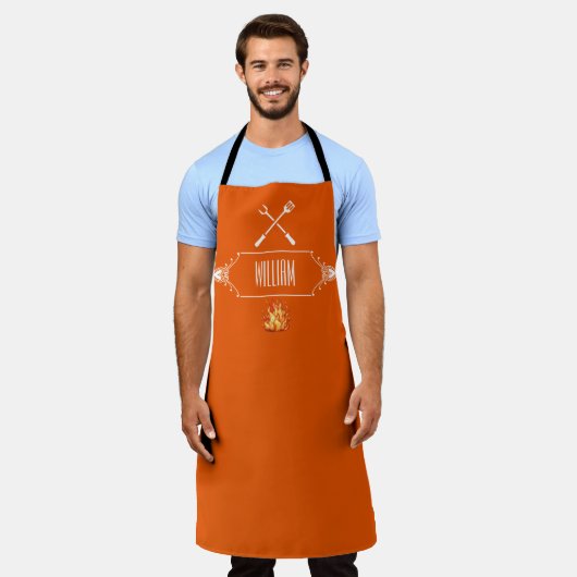 The Red Grillmaster Apron Schort (Gedragen)