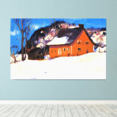 The Red House by Clarence Gagnon Canvas Afdruk (Insitu (Houten vloer))
