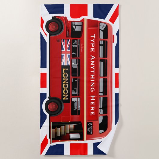 The Red London Bus Strandlaken (Voorkant)