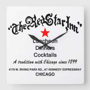 The Red Star Inn Restaurant, Chicago, Verenigde St Vierkante Klok