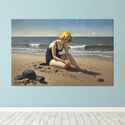 The Red Starfish (Signed Canvas Afdruk (Insitu (Houten vloer))