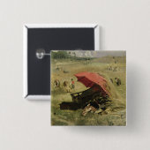 The Red Sunshade, c.1860 Vierkante Button 5,1 Cm (Voorkant /achterkant)