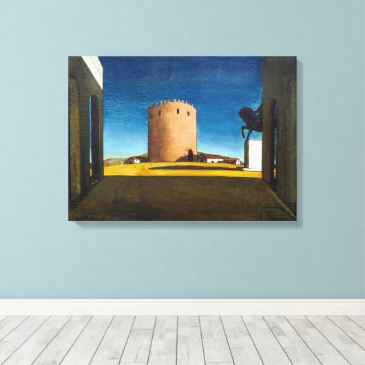 The Red Tower | Giorgio de Chirico |  Canvas Afdruk (Insitu (Houten vloer))