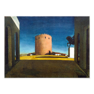 The Red Tower | Giorgio de Chirico | Foto Afdruk