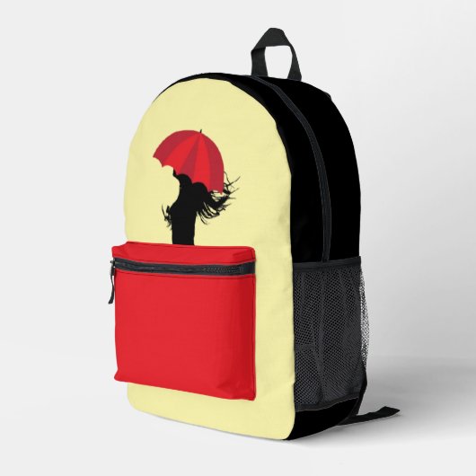 The Red Umbrella Bedrukte Rugzak (Achterkant Hoek Rechts)