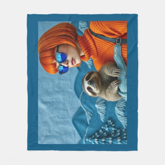 The Redhead and the sloth Fleece Deken (Voorkant)