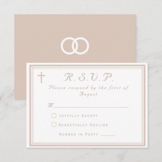 The Refined Catholic Wedding RSVP Kaartje (Voorkant / Achterkant)