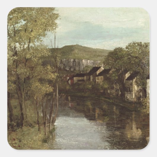The Reflection of Ornans, c.1872 Vierkante Sticker (Voorkant)