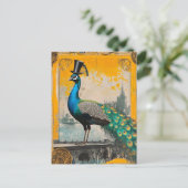 The Regal Peacock in a Top Hat Briefkaart (Staand voorkant)