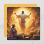 The Resurrection Light: Jesus Christ Rises Feestdagenkaart (Voorkant / Achterkant)