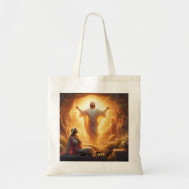 The Resurrection Light: Jesus Christ Rises Tote Bag
