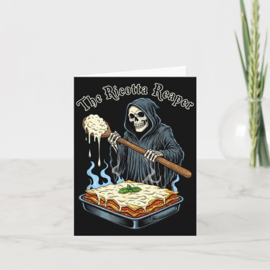 The Ricotta Reaper Funny Italian Halloween Lasagna Kaart (Voorkant)