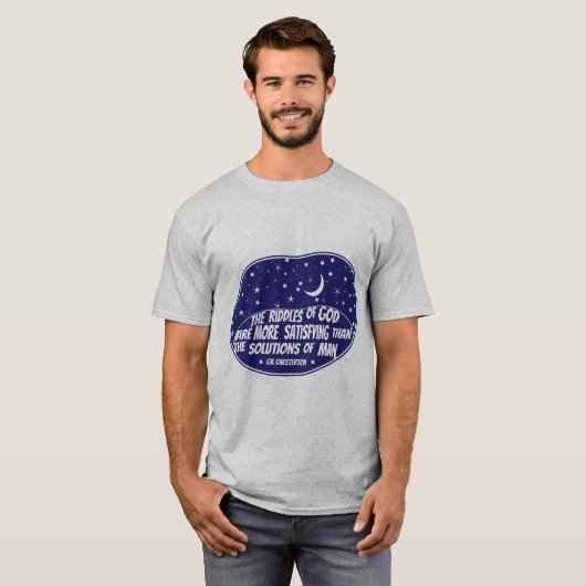 The Riddles of God - GK Chesterton Mannen T-Shirt (Voorkant volledig)