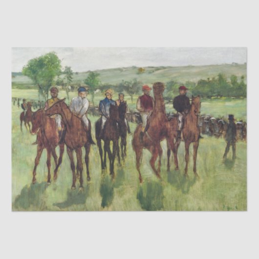 The Riders, van Edgar Degas, 1885 paarden jockeys Tissuepapier (Voorkant)
