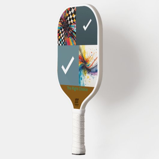 The Right Choice – Abstract Art Checkmark  Pickleball Paddle (Links)