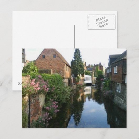 The River Stour at Canterbury ducking stool side Briefkaart (Voorkant / Achterkant)