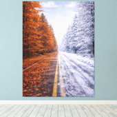 The Road Between Seasons – Time and Choice  Canvas Afdruk (Insitu (Houten vloer))