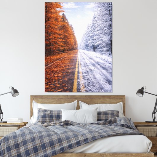 The Road Between Seasons – Time and Choice  Canvas Afdruk (Insitu (Slaapkamer))