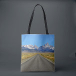 The Road To Fitz Roy El Chalten Patagonia Mountain Tote Bag<br><div class="desc">Journey to Patagonia with this mountain tote bag featuring authentic photography of the road to Fitz Roy, Glaciers National Park, El Chalten, Argentina. The striking photo highlights the most famous peaks of the Patagonian Andes with the rugged contrast of the open road and blue skies. Ideal for travelers who want...</div>