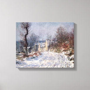 The Road to Giverny, Winter, 1885 Canvas Afdruk