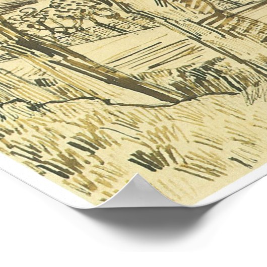 The Road to Tarascon with a Man Walking, Van Gogh Poster (Hoek)