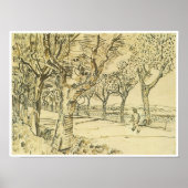 The Road to Tarascon with a Man Walking, Van Gogh Poster (Voorkant)