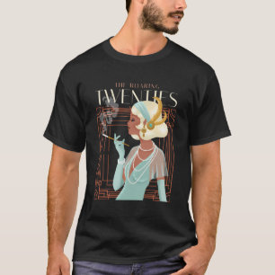 The Roaring Twenties 1920s Roken Flapper Deco T-shirt