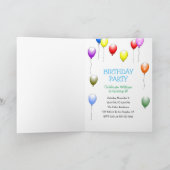 The Robot and the Balloons' Birthday Party Kaart (Binnen)