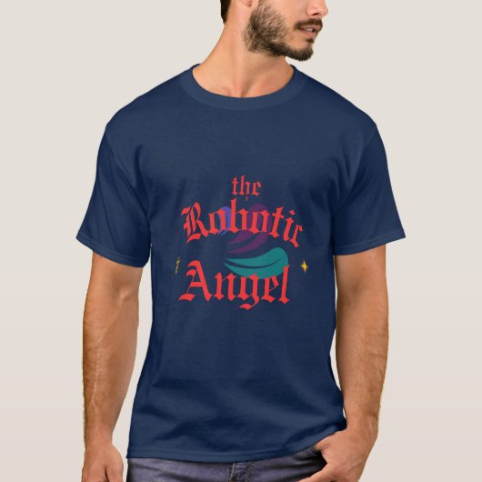 "The Robotic Angel - Uniek grafisch T-shirt ontwer (Voorkant)