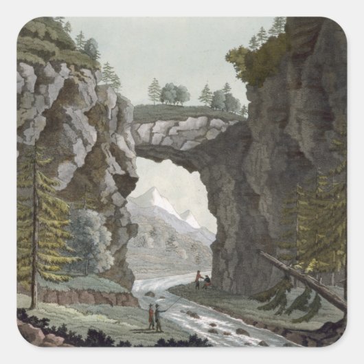 The Rock Bridge, Virginia, van Le Costume Ancien Vierkante Sticker (Voorkant)