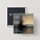 The Rock of Salvation, 1837 (olie op canvas) Vierkante Button 5,1 Cm (Voorkant /achterkant)