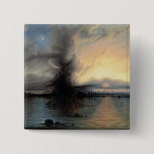 The Rock of Salvation, 1837 (olie op canvas) Vierkante Button 5,1 Cm (Voorkant)