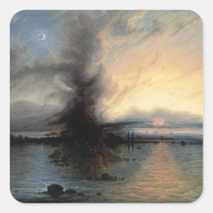 The Rock of Salvation, 1837 (olie op canvas) Vierkante Sticker