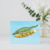 The Rocket Crocodile Briefkaart (Staand voorkant)