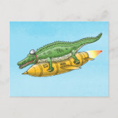 The Rocket Crocodile Briefkaart (Voorkant)