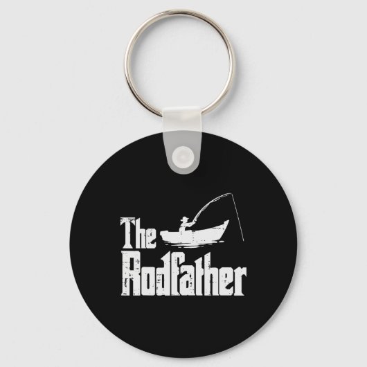 The Rodfather Fun Fishing Fathers Day Movie Pun Da Sleutelhanger (Voorkant)