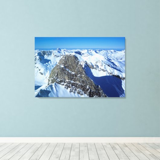 The Roggspitze St Anton Holiday Card Canvas Afdruk (Insitu (Houten vloer))