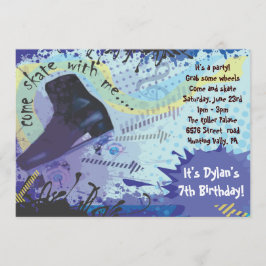 The Roller Skating Invitation Happy Birthday Party Kaart