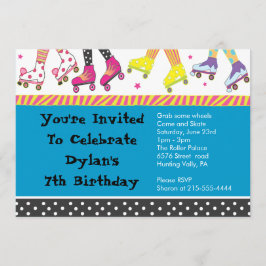 The Roller Skating Invitation Happy Birthday Party Kaart