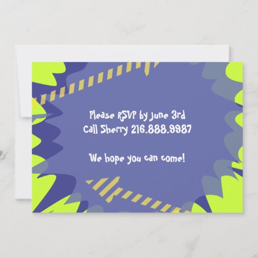 The Roller Skating Invitation Happy Birthday Party Kaart (Achterkant)