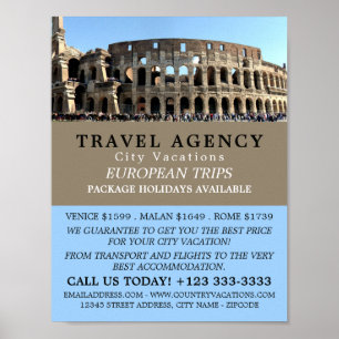 The Roman Colosseum, Rome, Reisbureau Advert Poster