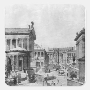 The Roman Forum of Antiquity, 1914 Vierkante Sticker