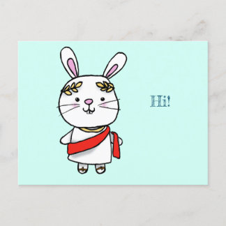 The Roman rabbit emperor greets you Briefkaart